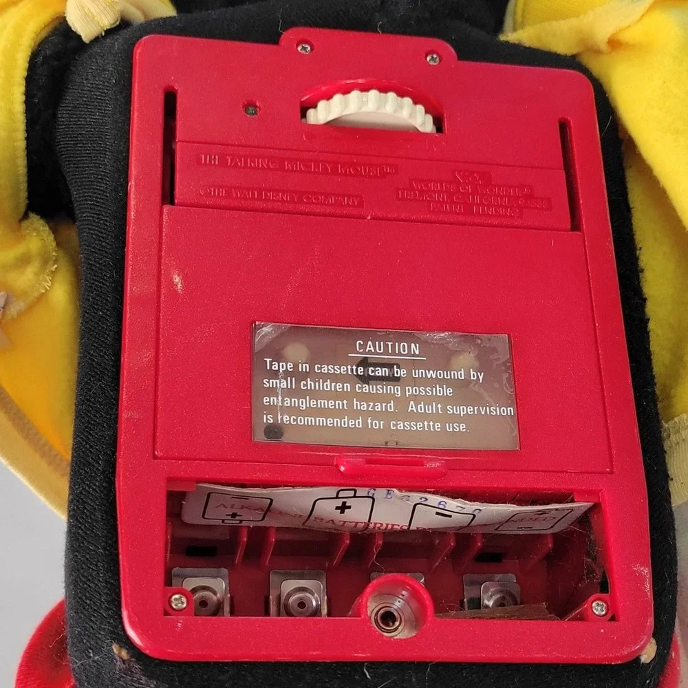 Talking Mickey‎ Mouse Plush Toy Worlds of Wonder Disney Cassette Player Vintage